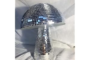 HADAVAKA Dazzling Mushroom Disco Ball, Mushroom Disco Ball for Party, Silver Disco Ball for Home Decoration,Table Decor, Stage Props, Party Favors and Supplies (Small)