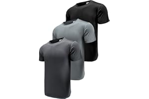 Boyzn 1 or 3er Pack Sport Tshirts Herren Kurzarm T-Shirts Funktionsshirt Laufshirt Schnelltrocknend Atmungsaktive Sport Shirt Fitnessshirt Trainingsshirt für Running Workout Bodybuilding