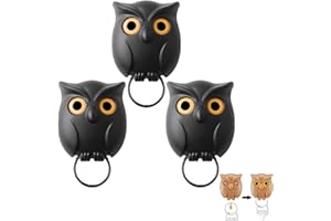 Ellxen 3 Stück Schlüsselhalter für Wand,Eulenschlüsselhalter,Schlüsselanhänger Aufhängen Wand,Schlüssel Es öffnet Augen,für Aufhängen von Schlüsseln Zu Hause,im Büro（Schwarz）