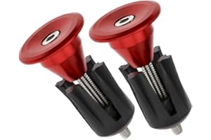 YINETTECH 2pcs Aluminum Bicycle Bike Handlebar End Plugs Bungs Caps End Plugs (Red)
