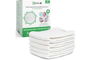 KOLO – Set di 5 inserti assorbenti – 4 strati, Bambù 100% lavabili e riutilizzabili. Kit di alta qualità, fodere adatte a tutti i pannolini riutilizzabili. Confezione Regalo Inclusa