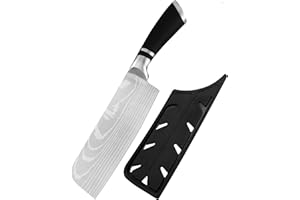 XYJ 6,5 pouces nakiri couteau en acier inoxydable Vegetable chef couteau avec protection de lame couteau de cuisine gravé