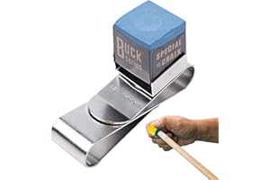 Hudhowks Billiard Cue Chalk Holder, Stainless Steel Billiard Chalk Clip, S Shape Magnetic Belt Clip, Strong Suction Convenient Pool Table Chalk Cubes Holder Clip For Billiard Accessories