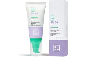 3INA MAKEUP - The Every Single Day SPF50 - Protector Solar Facial con Ácido Hialurónico - Crema Alta Protección a los Rayos U