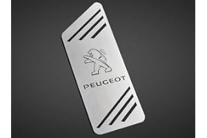 AUTOCOVR Reposapiés De Acero para 2019+ Peugeot 2008 II & 208 II- 1 Pieza Placa Inox Metal Pedal 208 Cepillado Interior Personalizados Deportivo Tuning Accesorios