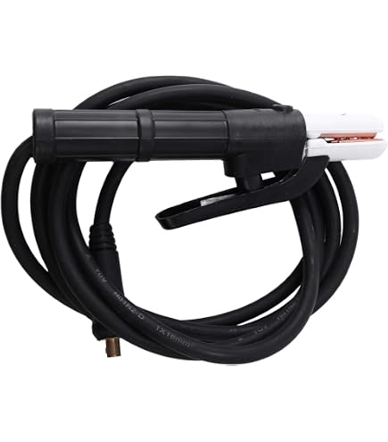 SOLTER Pinza Portaelectrodos 200A – Cable De Cobre 16mm² 3m Con Conector DINSE 10/25, Alta Conductividad, Para Soldadura MMA, Certificación EN 60974