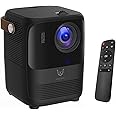 VIKUSHA V880 Plus Multimedia Android Projector 1080P Intelligent Screen Projection Wi-Fi and Bluetooth Home TV Game With Remote and Stand (Black)