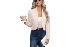 Hobrounn Blazer Damen Lange Ärmel Blazer für Damen Elegant Casual Offene Jackenblazer,Lässig Kurzblazer Damen,Büro Arbeit Jacke