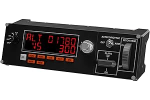 ‎LOGITECH G Logitech G Saitek Pro Flight Multi-Panel, Autopilot-Controller für Flug Simulatoren, LCD-Display, Automatische Schubregelung, Echtzeit-Anzeigen, Dedizierte Bedienelemente, USB-Anschluss, PC - Schwarz