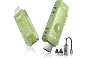 PWAY Bezprzewodowy nadajnik i odbiornik HDMI, bezprzewodowy zestaw HDMI 98FT/30 m, pełne 1080p do strumieniowego przesyłania telewizji, strumieniowego przesyłania plików audio wideo z laptopa, komputera do