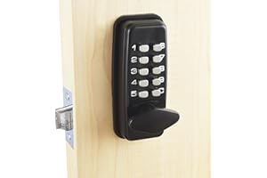 ShouSiFang Cerradura digital para puerta con código de bloqueo de HomeSecure, resistencia meteorológica, Sin claves,Negro