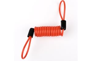 YJS Antivols de Frein à Disque Cable de Rappel Verrouillage du Disque D'alarme Cha?ne de sécurité Spring Coil Wire SPC001 (Orange)