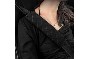 Adunsiaoto 2 Stück Auto Sicherheitsgurt Schulterpolster Gürtelkissen Schutzkissen, Schulterpolster für auto-Innenzubehör, Erwachsene Sicherheitsgurt Polster(Schwarz)