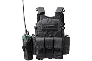 Viktion - Gilet tactique Armée airsoft equipement ajustable Fournitures police et les militaires, engins tactiques pour camping randonnée armée Jungle Adventure alpinisme