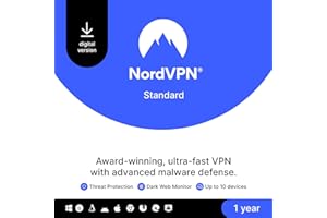 NordVPN Standard, 10 Devices, 1-Year, VPN & Cybersecurity, Digital Code