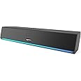 amazon basics X20G 16W Bluetooth Soundbar with 2000mAh Battery | 2X Bass | Up to 7 hrs of Playback | RGB Lights | Bluetooth 5.3, Aux & USB Connectivity (Black)