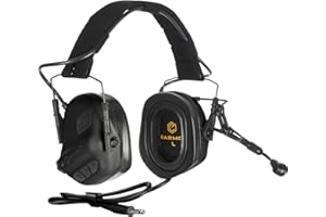 Earmor M32 PLUS 2025 Varsion - Cuffie tattiche per caccia e tiro con microfono, amplificazione sonora, rivestimento Nato TP120, verde (nero)