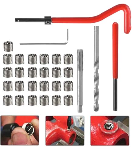 Xt borsa 30Pcs in acciaio INOX M6 x 1 mm riparazione filettatura kit inserti compatibile a mano Set di utensili per auto riparazione