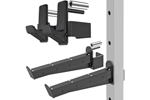 Kipika Brazos de Seguridad para 2" x 2" y 3" x 3 Power Racks con Orificios de 5/8" o 1" - Ajustable y fácil de Instalar - Juego de 2