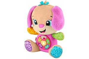 Fisher-Price Lärande babyleksak skratta och lär dig rosa Sis Smart Stages musikalisk plyschleksak; för barn från 6 månader oc