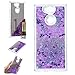 Produktbild Everainy Kompatibel für Sony Xperia XA2 Hülle Silikon Transparent Spiegel 3D Flüssigkeit Glitzer Durchsichtig Stoßstange Gummi Cover Sony Xperia XA2 Stoßfest Hüllen Handyhülle Schutzhülle (Lila)