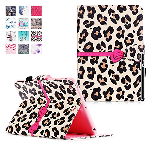 iPad Mini 3 Hülle, Deenor Colorful Painting and Stylish Drawing Wallet Case Book Style PU Leder Flip Protective Stand Flip Schutzhülle Hülle für Apple iPad Mini 1/2/3 Generation. (Footprint)