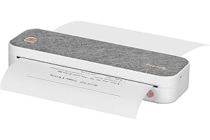 Bisofice Mobiler Drucker A4 für unterwegs, Thermodrucker Bluetooth Portable Drucker Unterstützen 210mm A4 Thermopapier, Kompatibel mit Android/iOS/Win/Mac für Phone & Laptop
