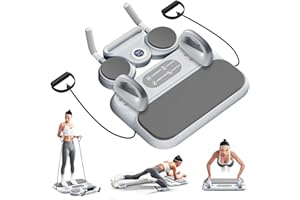 AISNY Tablero Reformador Pilates, 6 En 1 Multifuncional para Pilates Tabla Deslizante con Bandas Resistencia Alfombrilla para Rodillas Y Temporizador LED Soporte para Teléfono Móvil Entrenador