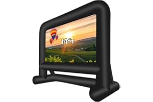 Ballsea Inflatable Projector Screen, 14Ft Portable Projector Screens with Blower for Outside Indoor 16:9 HD Double-Sided Front Rear Projection Movie Screen for Backyard Party Travel Home Theater
