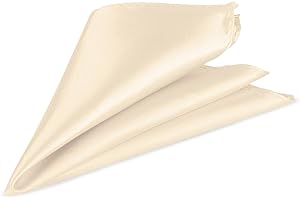 WedDecor Men's Pocket Italian Square Satin Handkerchief for Formal Wear, Suit Pocket Square Plain Hankies for Wedding Gift, Party, Fashion, Grooms, Prom - Unisex