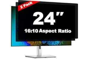 POZLLE 24 Zoll Monitor Blickschutzfolie 16:10 Seitenverhältnis, Anti Blaulichtfilter, Anti Glare Folie, Blickschutzfilter für 24" Bildschirme, Abnehmbare Sichtschutzfolie für Computermonitore（2 Stück）