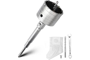 MOXPIFY Juego de brocas huecas de 80 mm con adaptador SDS Plus de 220 mm y broca de centrado de 8 x 110 mm, para mampostería y hormigón