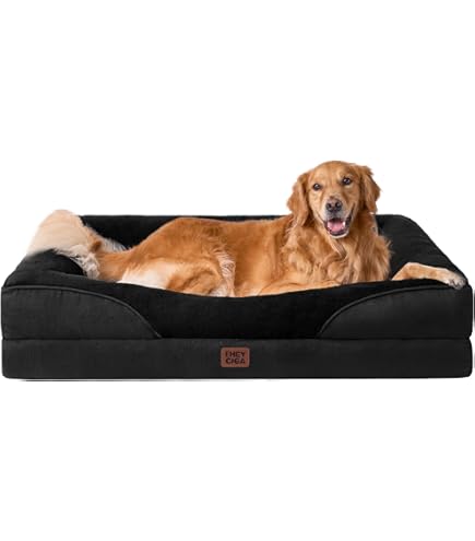 PillowPrim Hondenbed XL 96x62 Cm - Orthopedisch Kattenbed Met Afneembare Hoes, Zwart