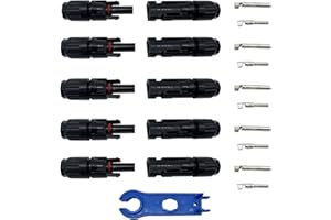 KIBON Solar Panel Connector, 5 Pairs of Solar Plugs/Female Connector for Solar Panel Systems Solar Panel Adaptor