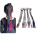 HAIR WALA™ 04 PCS Hair Extension Braids, Colorful Fake Braid Hairpieces with Hair-Band Braided Hair Styling Accessories for Girls Cosplay Performance Birthday Party Favors(multicolor)