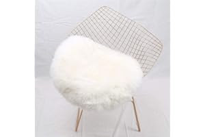 HEQUN Faux pelliccia di agnello di pecora tappeto, pelliccia sintetica decorativa Soffice Pelliccia di agnello imitazione Tappeto Longhair effetto pelliccia divano letto (45 X 45 CM, Bianco)