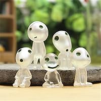 DIVISTAR 20 Stück/Set Prinzessin Mononoke leuchtende Baum Elfen Puppe Ornament Geist Kodama Gartenarbeit Topfdekoration…