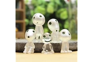 DIVISTAR 20 pz/Set Princess Mononoke Albero Luminoso Elfi Bambola Ornamento Spirit Kodama Giardinaggio in Vaso Decorazione Micro Paesaggio Accessori