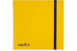 Vault X Binder - 12 Pocket Trading Card Album Folder - 480 Side Loading Pocket Binder Protect and Preserve TCG CCG Cards (Yellow)