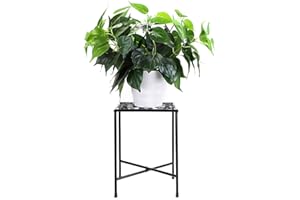 SUMTree Vintage-Pflanzenhocker aus Eisen,Blumentreppen,Gartenregal,Pflanzenregal,Dekoration für Balkone,Innenhöfe,Gärten(Schwarz,Quadrat)