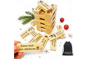 DORIMI Juego Erótico Español Torre de Madera 48 Piezas – Juegos Hot para Adultos, Torre Picante para Parejas, Juegos Eróticos de Mesa, Juego de Pareja en Español (48 Piezas)