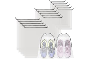 Bomtop 15 Stück Schuhbeutel Reise Schuhtasche Wiederverwendbar wasserdichte für Reisetasche mit Zugband, Multifunktionale Aufbewahrungstasche zur Trennung von Schuhen Kleidung Reisezubehör (3 Größen)