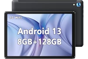 Lville Tablet 10 Zoll Android 13 Tablet, 8GB RAM 128GB ROM 1TB TF, Octa-Core 1280x800 HD+IPS,2.4G+5G WiFi/Bluetooth 5.0, 5000mAh, 5MP+8MP (Schwarz, 10.1 inch)