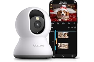 blurams Indoor Camera 2K, Baby Camera, 360° Indoor Security Cameras, Dog Cameras with App, Color/IR Night Vision, 2-Way Talk, Motion Detection&Tracking, Cloud&SD(2.4GHz Only)