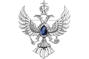 DISHOWME Doppelköpfiger Adler Brosche Kristallflügel Krone Anstecknadel Mode Kragen Brustnadel Vintage Abzeichen Mantel Anzug Rock Nieten Zubehör für Männer Teenager Frauen