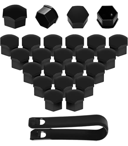 Set 20 Copridado Ruota 17mm Blu Con Strumento Rimozione - Per Bulloni Auto - Foto 4