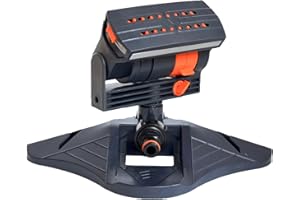 NUVOLLO Mini Turbo Oszillierender Rasensprenger 16 Düsen, Garten Sprinkler mit schnellanschluss und Großer Basis 4 Modi Rasensprenger zur Gartenbewässerung Einstellbare Breite Reichweite und Durchflussrate
