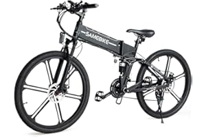 SAMEBIKE Folding Electric Bicycle for Adults With 48V10.4AH Removable Battery 26 Inch Folding Electric Mountain Bikes with 21 Speed Gears Quick Delivery