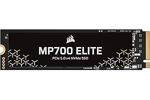 CORSAIR MP700 ELITE 1TB PCIe 5.0 x4 NVMe Dysk SSD M.2 – Do 10 000 MB/s – Technologia 3D TLC NAND o Wysokiej Gęstości – M.2 2280 – Kompatybilny z DirectStorage – Czarny