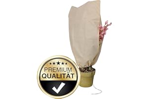 NOOR Premium Winterschutz-Haube XL 180 x 120 cm mit Reißverschluss & Zugband - Frostschutzhaube für Pflanzen - Winterschutz für Pflanzen Überwinterung - Pflanzenvlies/Winterschutzvlies - Beige